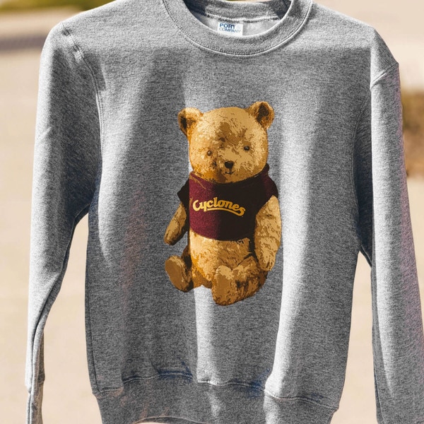 CI Sport Youth Cyclones Bear Brown Crewneck Sweatshirt